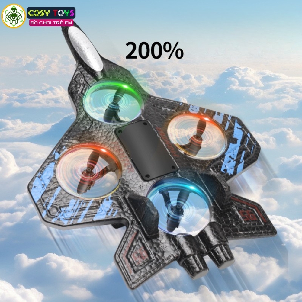 Đồ chơi mô hình máy bay điều khiển từ xa bằng xốp mẫu mới với 4 cánh lớn, có nhào lộn 360 độ cho bé