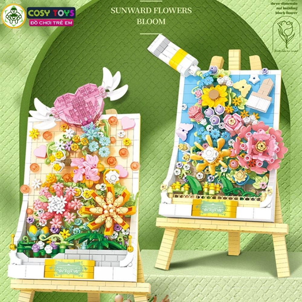 Đồ chơi lắp ghép xếp hình bức tranh hoa nghệ thuật với 1224 chi tiết