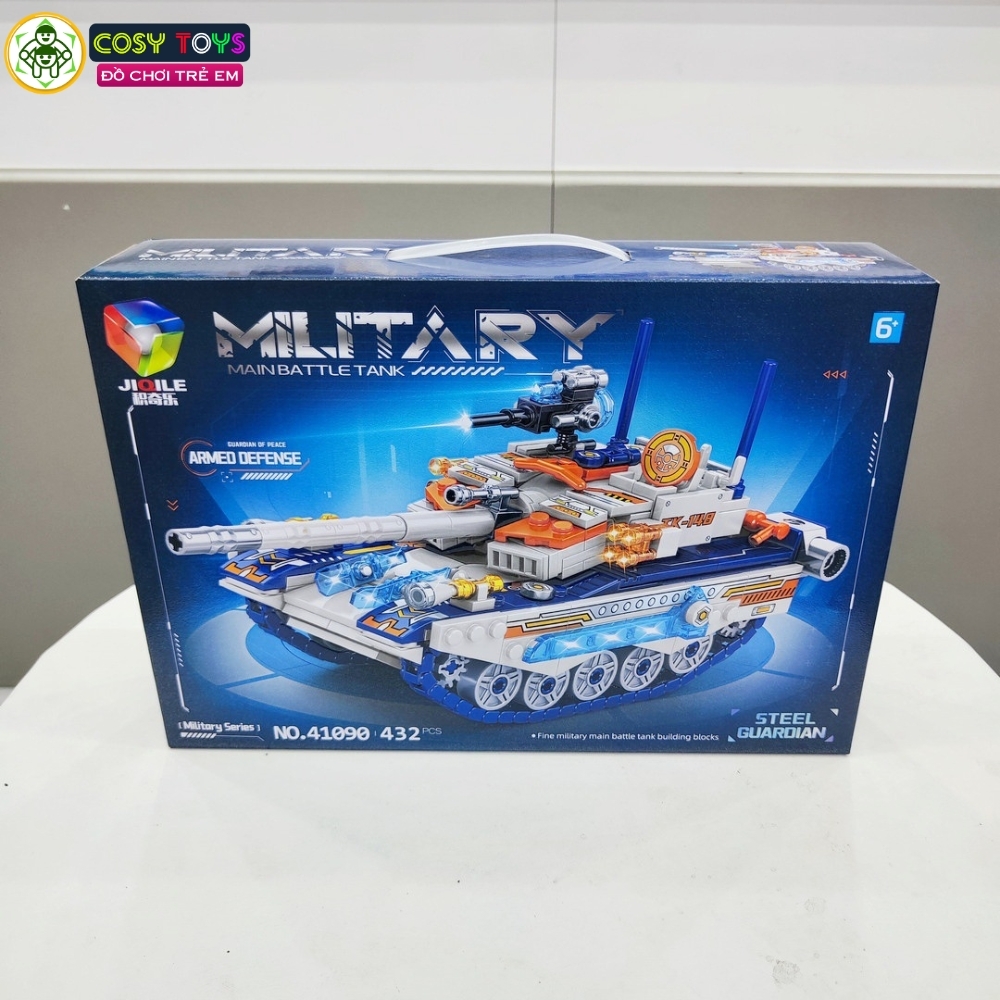 Đồ chơi lắp ghép xếp hình tàu chiến, xe tăng quân sự đẹp nhiều màu sắc từ 393-432 chi tiết cho bé