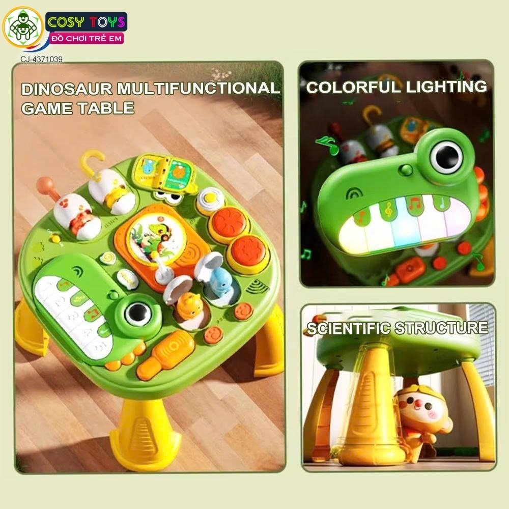 Bàn học đồ chơi bận rộn đa chức năng vui nhộn mẫu khủng long xanh dành cho các bé từ 3 tuổi trở lên