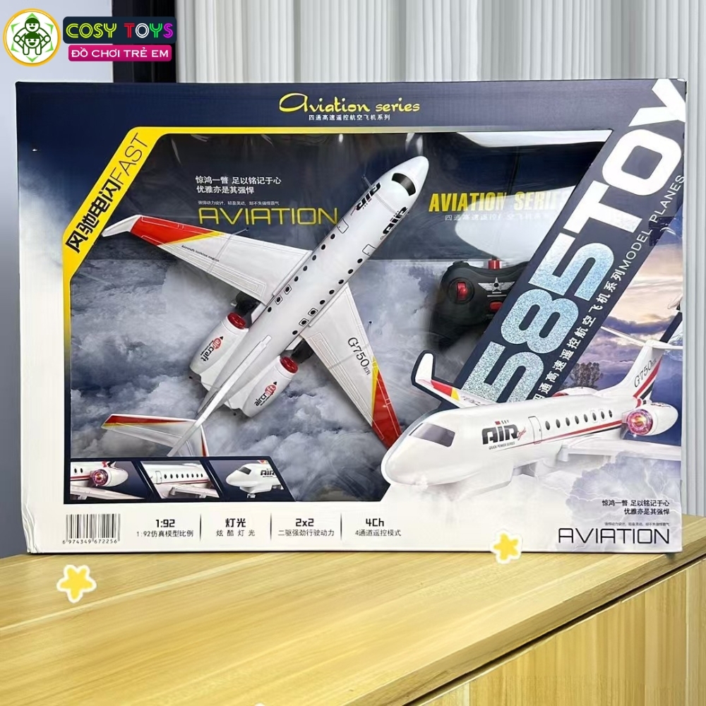 Đồ chơi máy bay chở khách cỡ lớn mẫu mới có đèn và điều khiển từ xa cho bé