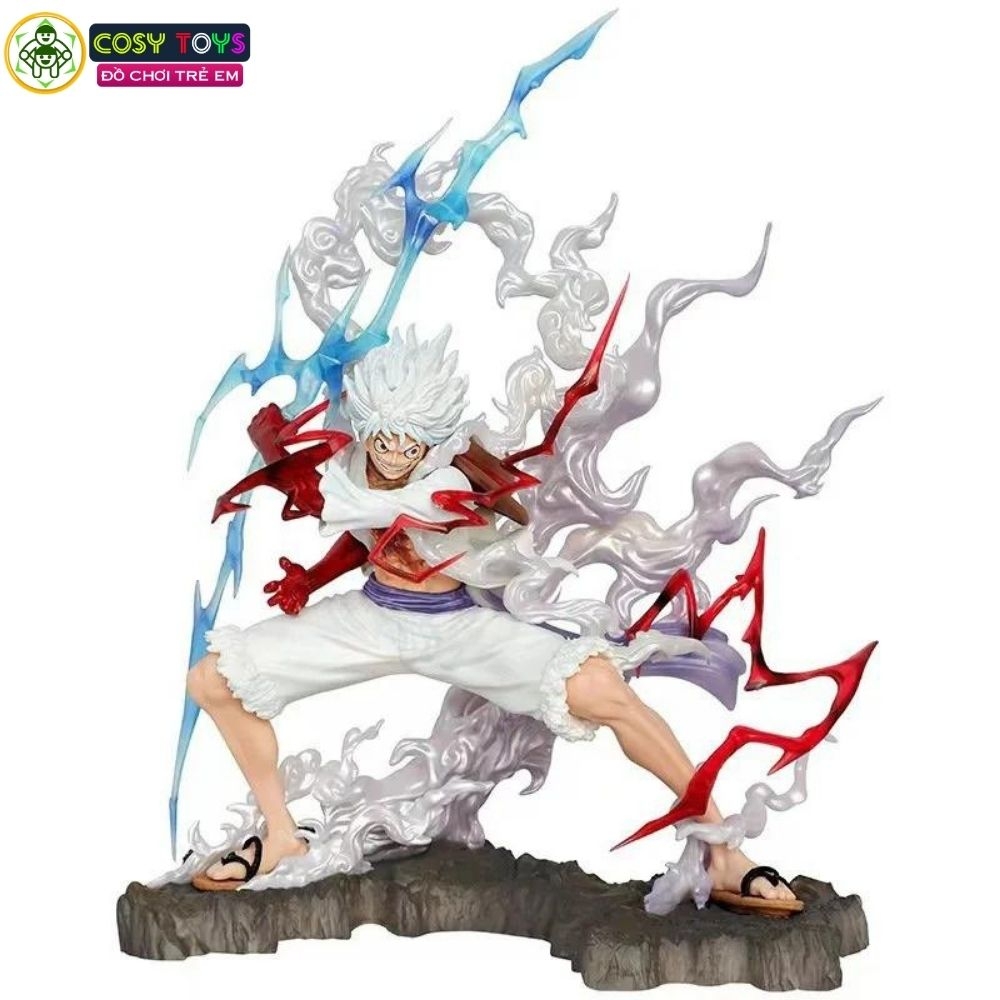 Mô Hình OnePiece Luffy gear 5 tay cầm sét chiến đấu - cao 26cm - rộng 22cm - nặng 880gram - Phụ kiện đi kèm : + 1 tay thay thế + 1 sét cầm tay , Figure OnePiece - có vỏ hộp màu