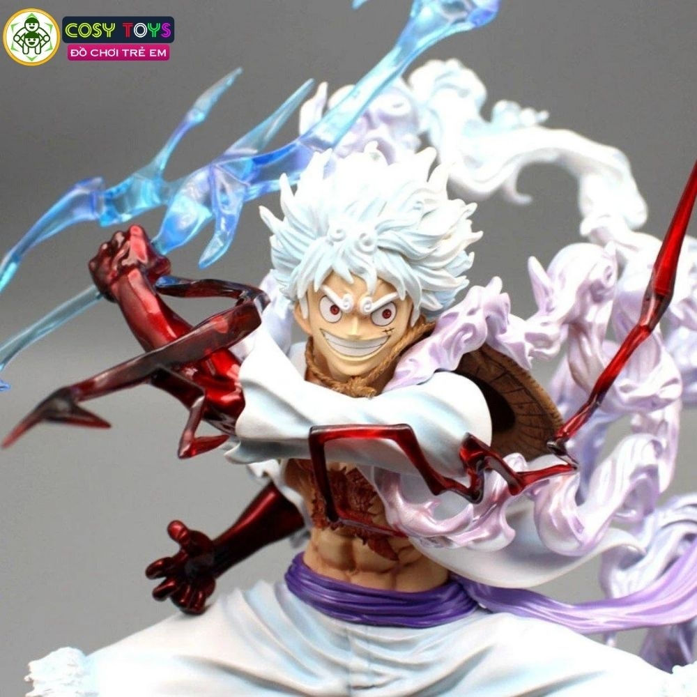 Mô Hình OnePiece Luffy gear 5 tay cầm sét chiến đấu - cao 26cm - rộng 22cm - nặng 880gram - Phụ kiện đi kèm : + 1 tay thay thế + 1 sét cầm tay , Figure OnePiece - có vỏ hộp màu