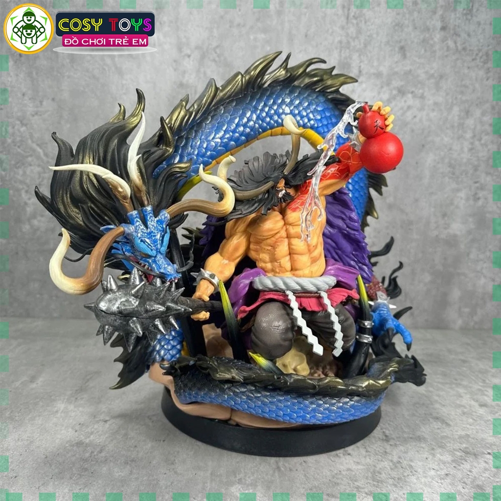 Mô hình OnePiece Kaido có rồng uốn lượn xung quanh siêu đẹp cao cấp, mẫu cao 33cm, nặng 2,7kg - Figure OnePiece - Có Hộp carton xốp