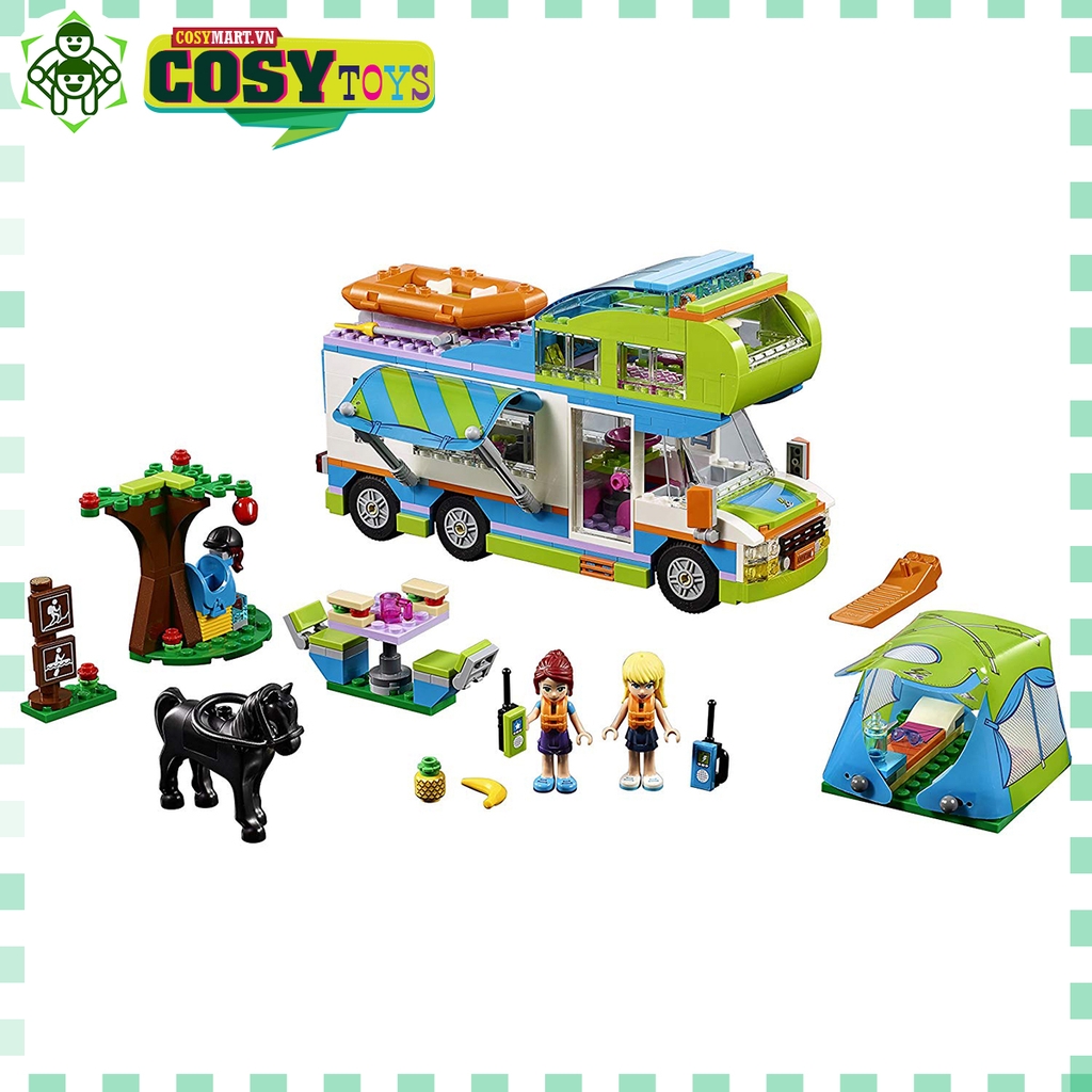 Đồ chơi lắp ghép xếp hình mô hình Xe dã ngoại du lịch di động Girl Club với 493 mảnh ghép