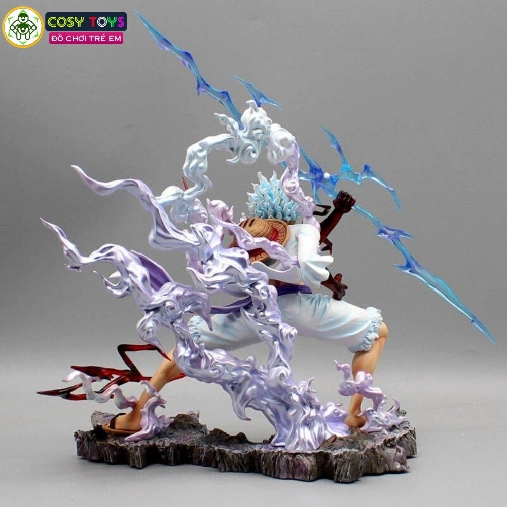 Mô Hình OnePiece Luffy gear 5 tay cầm sét chiến đấu - cao 26cm - rộng 22cm - nặng 880gram - Phụ kiện đi kèm : + 1 tay thay thế + 1 sét cầm tay , Figure OnePiece - có vỏ hộp màu