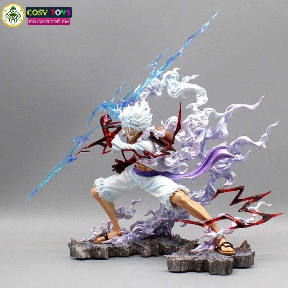 Mô Hình OnePiece Luffy gear 5 tay cầm sét chiến đấu - cao 26cm - rộng 22cm - nặng 880gram - Phụ kiện đi kèm : + 1 tay thay thế + 1 sét cầm tay , Figure OnePiece - có vỏ hộp màu