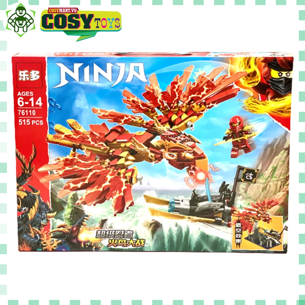 Đồ chơi lắp ghép xếp hình phượng hoàng lửa của Ninjago với 515 mảnh ghép