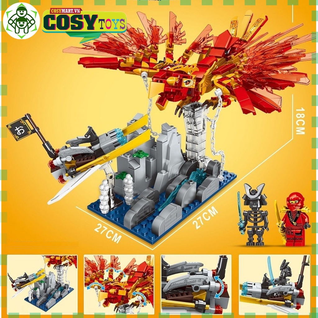 Đồ chơi lắp ghép xếp hình phượng hoàng lửa của Ninjago với 515 mảnh ghép