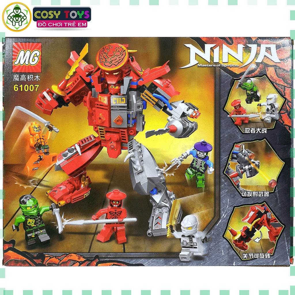 Đồ chơi lắp ghép xếp hình Ninjago giáp hợp thể của Kai và Cole với hơn 400 chi tiết