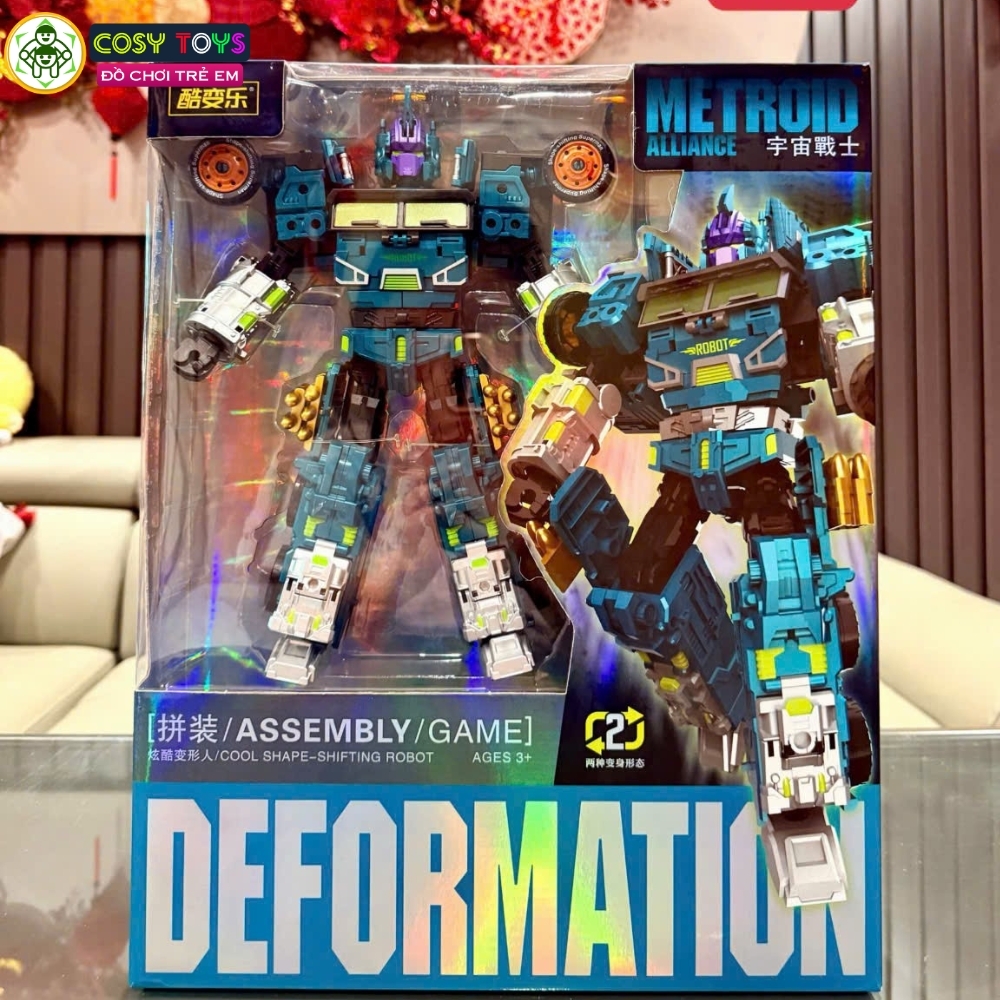 Đồ chơi lắp ghép biến hình robot thành xe quân sự cỡ lớn cao cấp cho bé