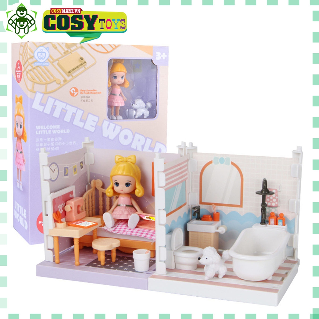 đồ chơi mô hình lắp gáp gỗ handmake phòng ngủ của Adabelle mini thu nhỏ  M013  Lazadavn