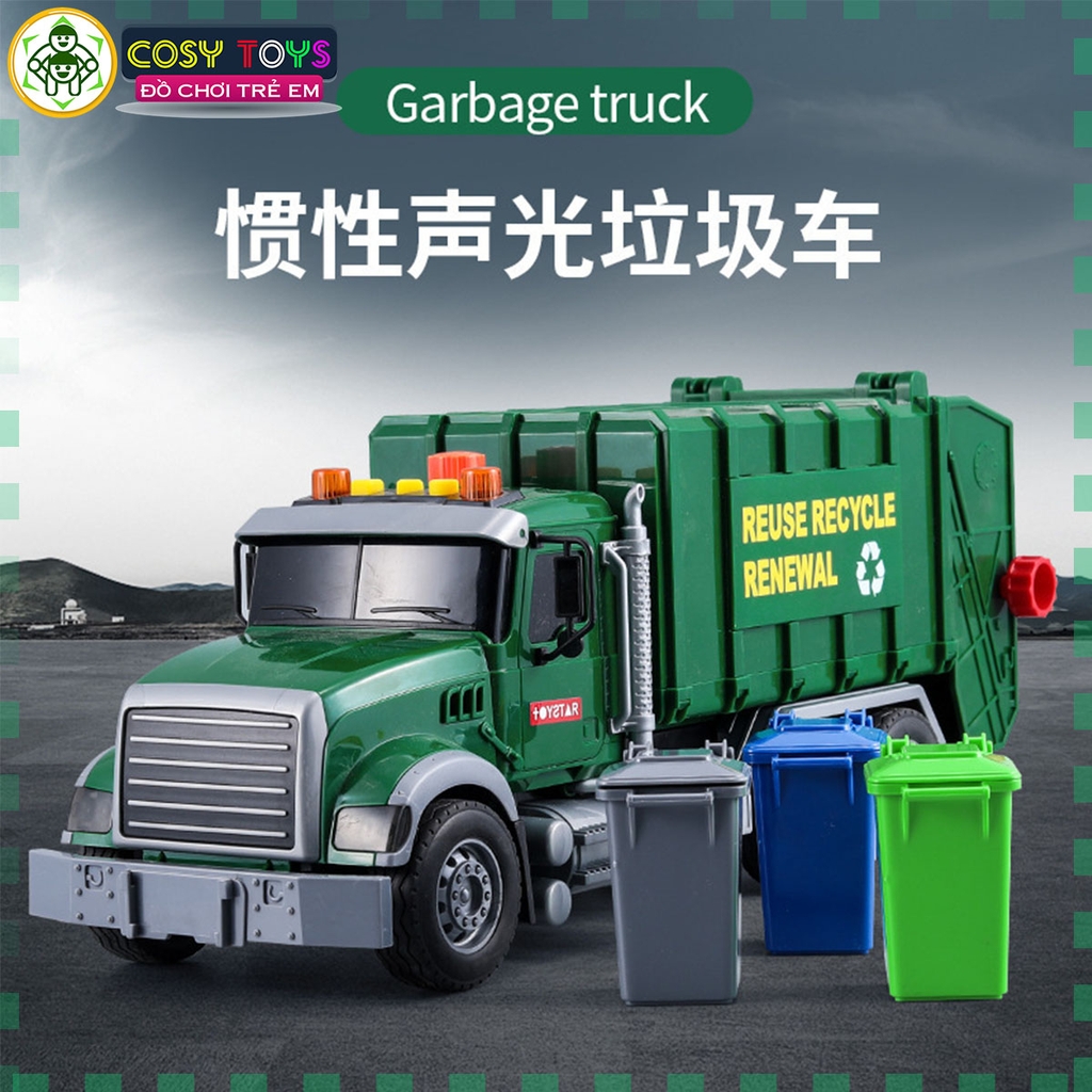 Đồ chơi mô hình xe môi trường cỡ lớn cao cấp với đèn nhấp nháy và chi tiết chuyển động cho bé