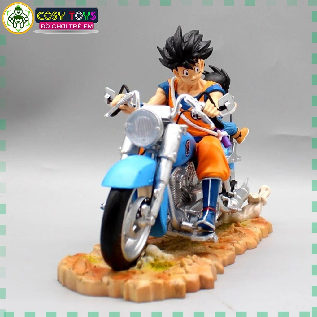 Mô Hình DragonBall 2 cha con Goku lái xe cao 16cm rộng 20 cm nặng 600g , Figure DragonBall