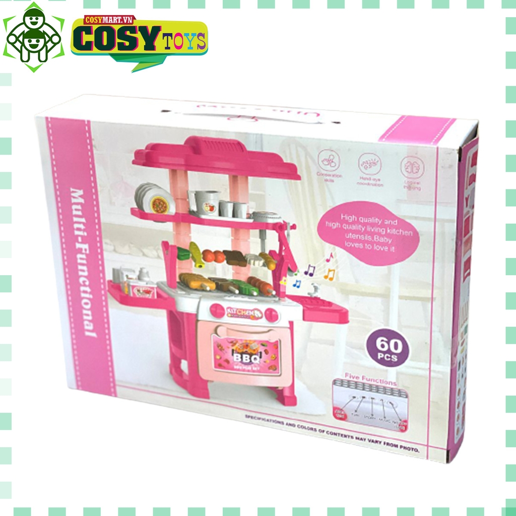 Hộp đồ chơi mô hình kèm dụng cụ nhà bếp BBQ với 60 chi tiết