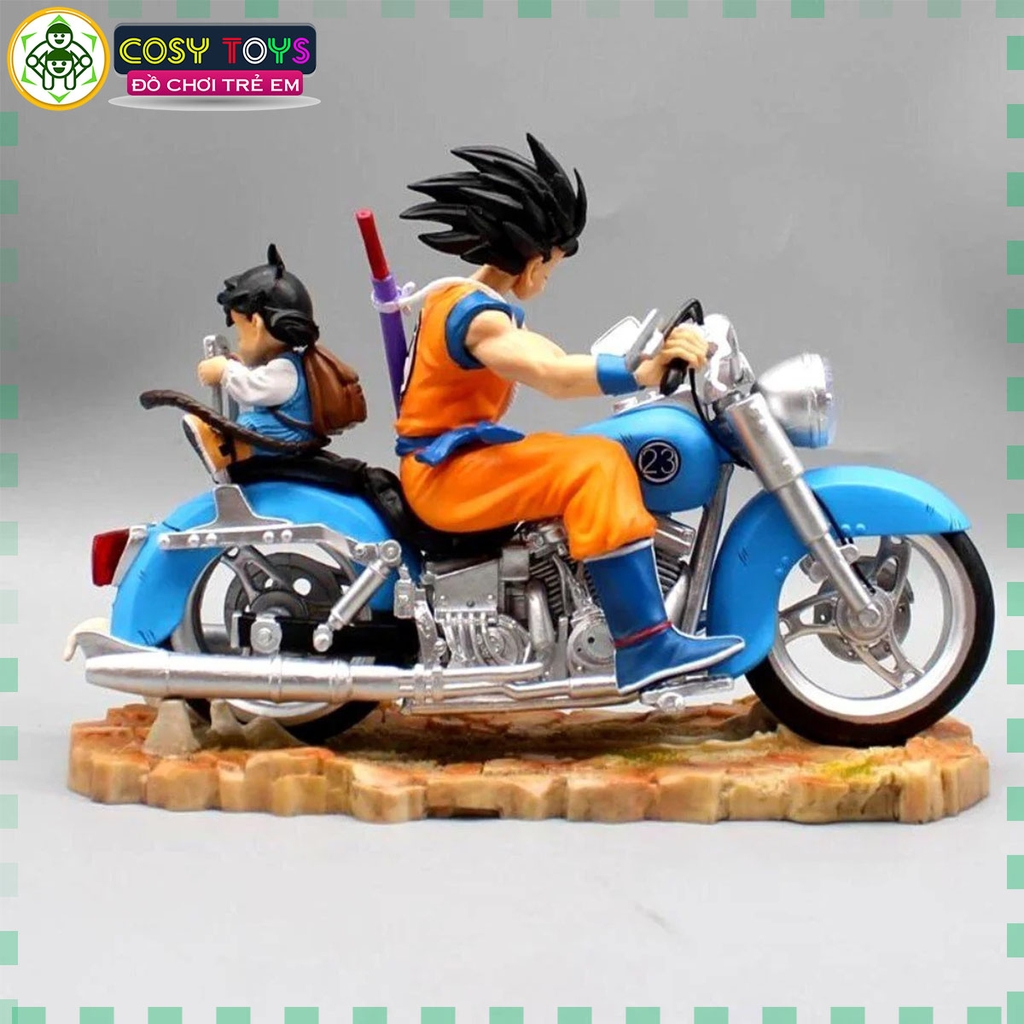 Mô Hình DragonBall 2 cha con Goku lái xe cao 16cm rộng 20 cm nặng 600g , Figure DragonBall