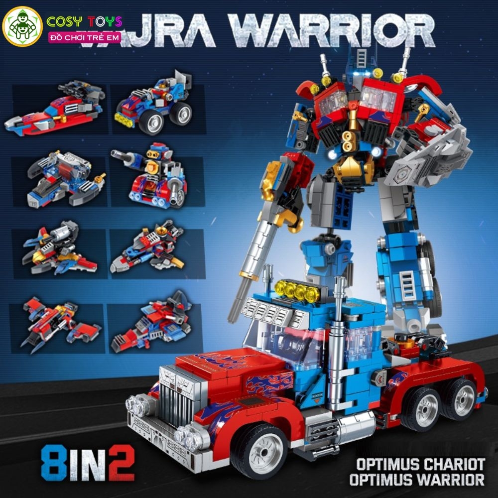 Đồ chơi lắp ghép xếp hình robot transformer Optimus Prime biến hình 8 trong 2 với hơn 769 chi tiết