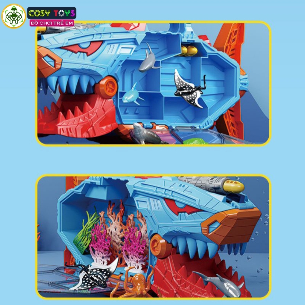 Đồ chơi tàu ngầm cá mập chở sinh vật biển mới cao cấp cho bé