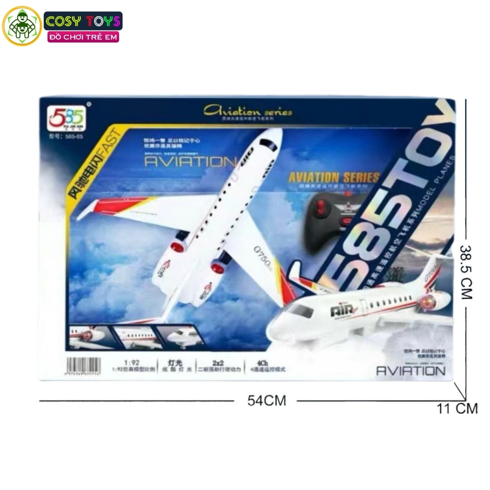 Đồ chơi máy bay chở khách cỡ lớn mẫu mới có đèn và điều khiển từ xa cho bé