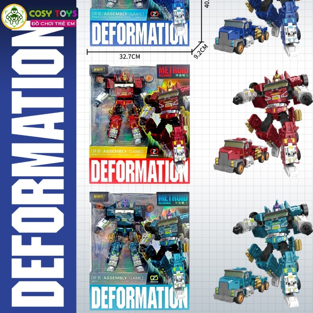 Đồ chơi lắp ghép biến hình robot thành xe quân sự cỡ lớn cao cấp cho bé