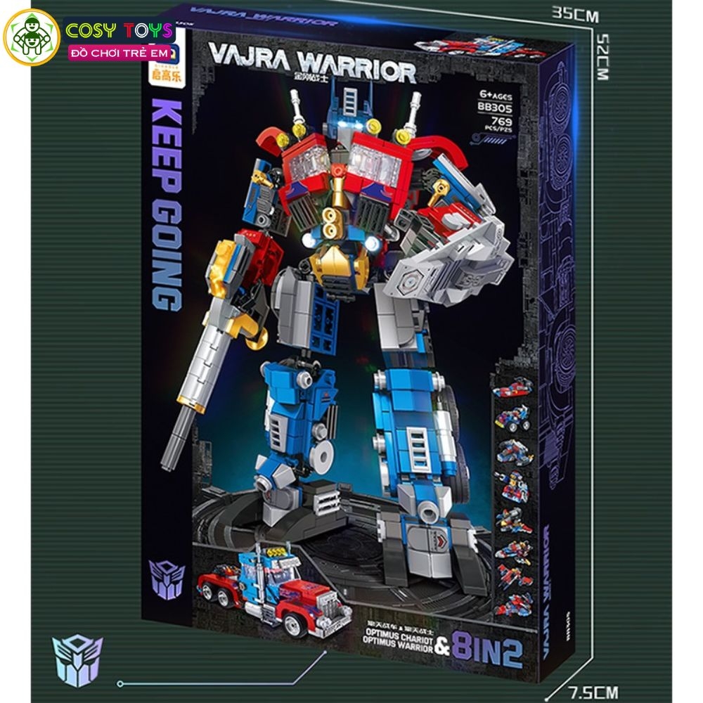 Đồ chơi lắp ghép xếp hình robot transformer Optimus Prime biến hình 8 trong 2 với hơn 769 chi tiết