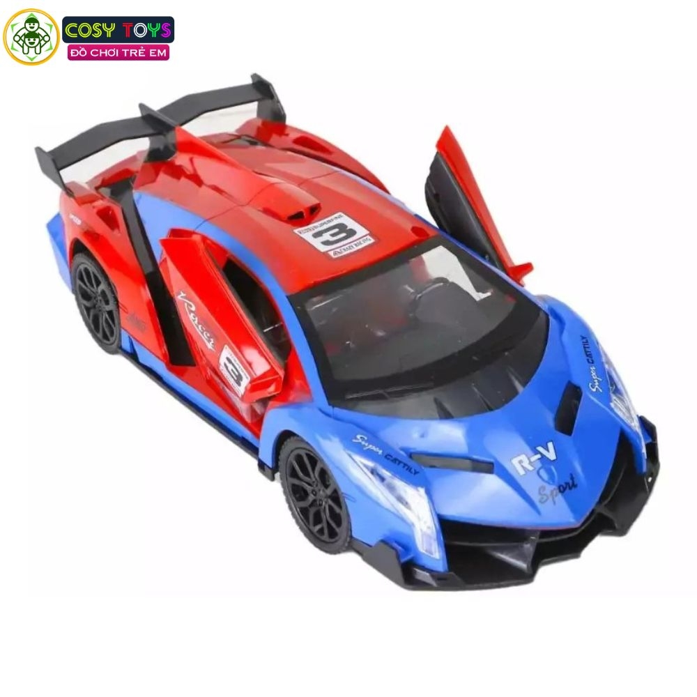 Đồ chơi xe đua thể thao đỏ xanh có điều khiển từ xa 4 chiều cho bé