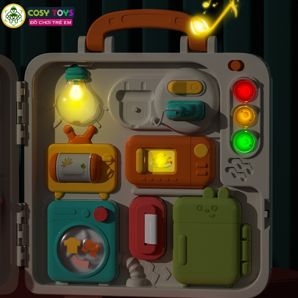 Đồ chơi vali bận rộn đa chức năng vui nhộn nhiều trò chơi sáng tạo và tư duy dành cho các bé từ 3 tuổi trở lên