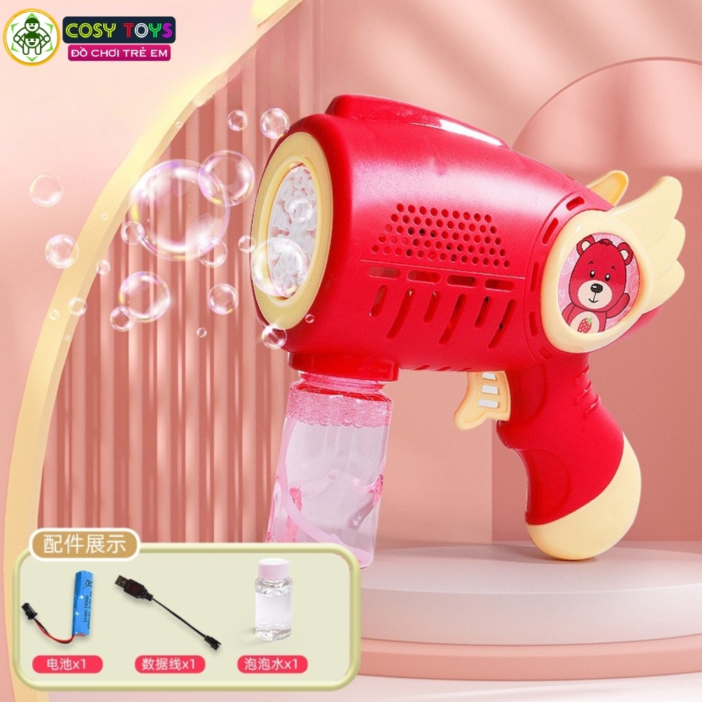 Đồ chơi máy bắn bong bóng xà phòng chạy pin đủ màu sắc cho bé