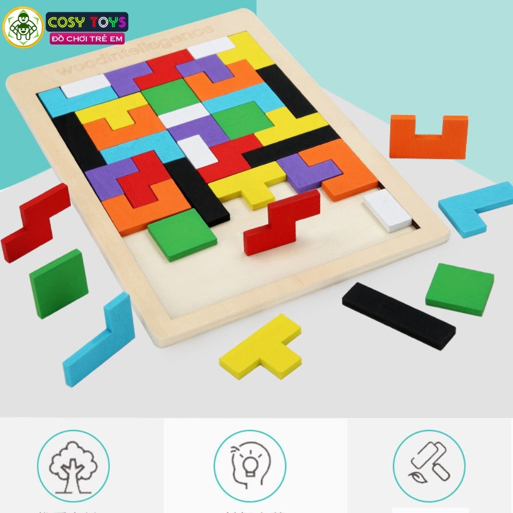 Đồ chơi bảng gỗ xếp tư duy sáng tạo cho bé