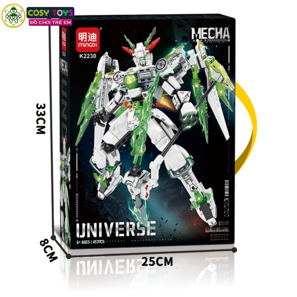 Đồ chơi lắp ghép xếp hình robot Mecha Warior - Universe mẫu mới với kiếm laser 454-457 chi tiết cho bé