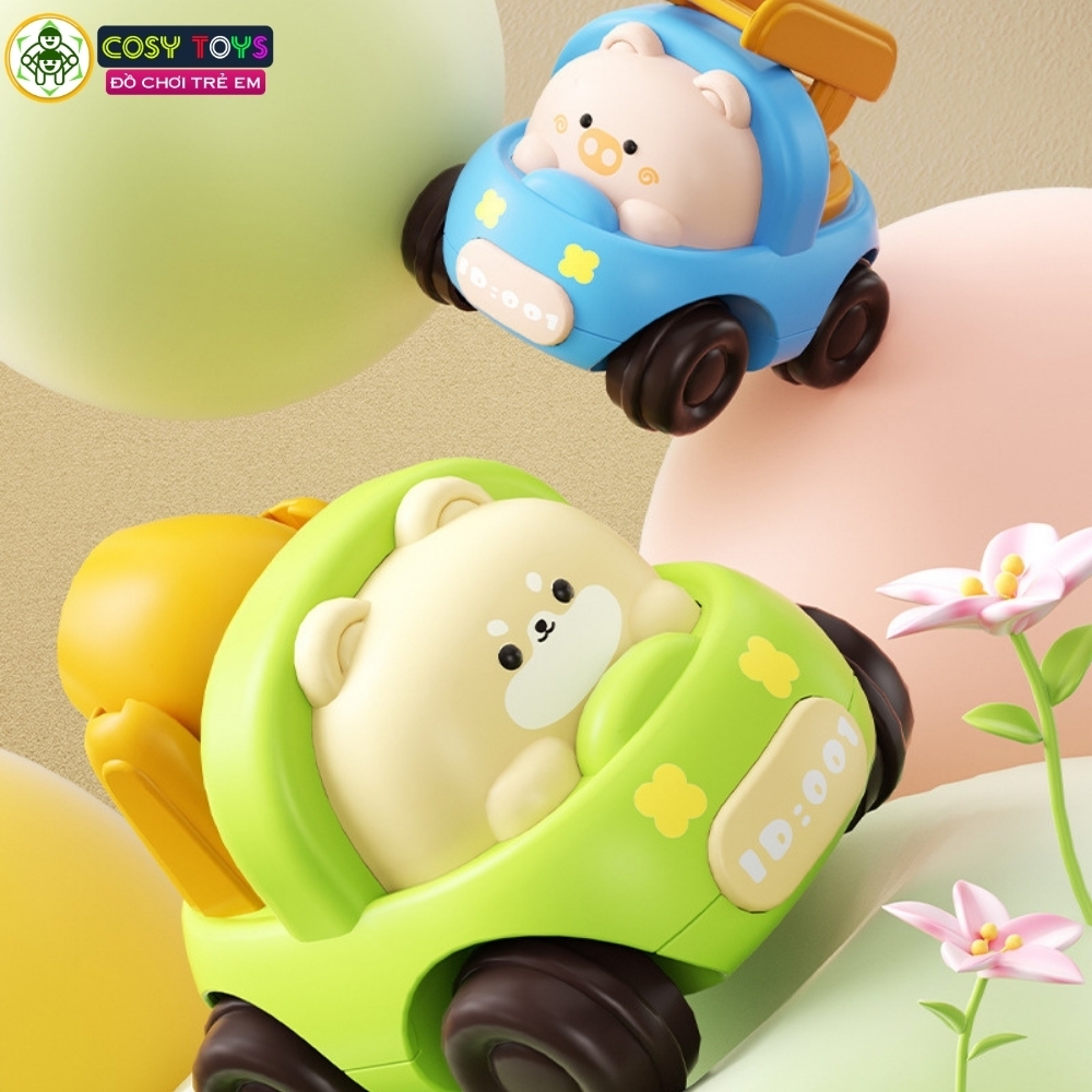 Đồ chơi mô hình 4 xe ô tô hoạt hình chạy trớn cho bé từ 3 tuổi