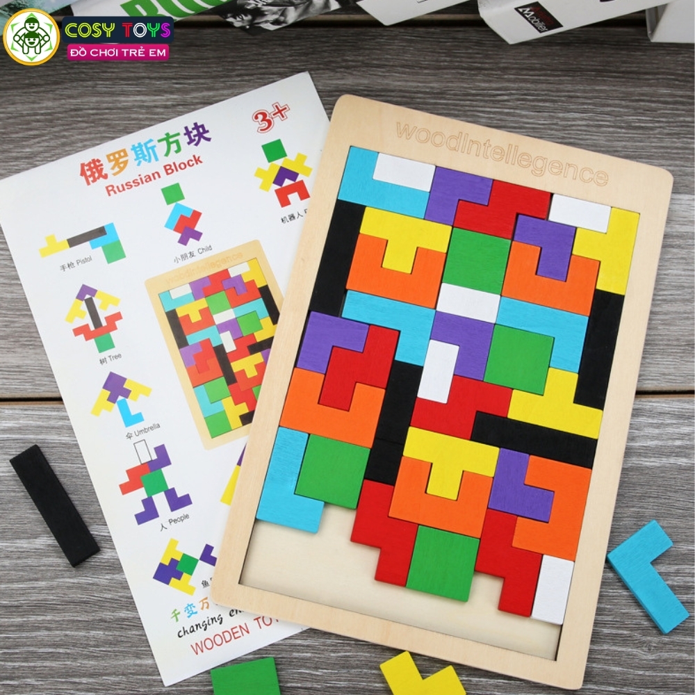 Đồ chơi bảng gỗ xếp tư duy sáng tạo cho bé