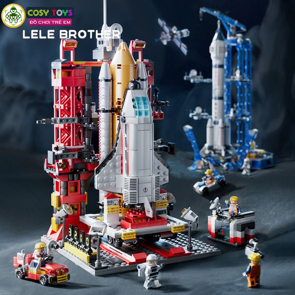 Đồ chơi lắp ghép trạm phóng tàu không gian vũ trụ cùng các tàu thám hiểm với 1059 mảnh ghép