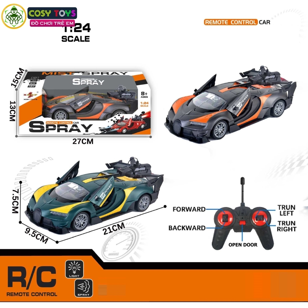 Đồ chơi xe thể thao super car điều khiển 4 chiều và mở cánh bên hông xe cho bé