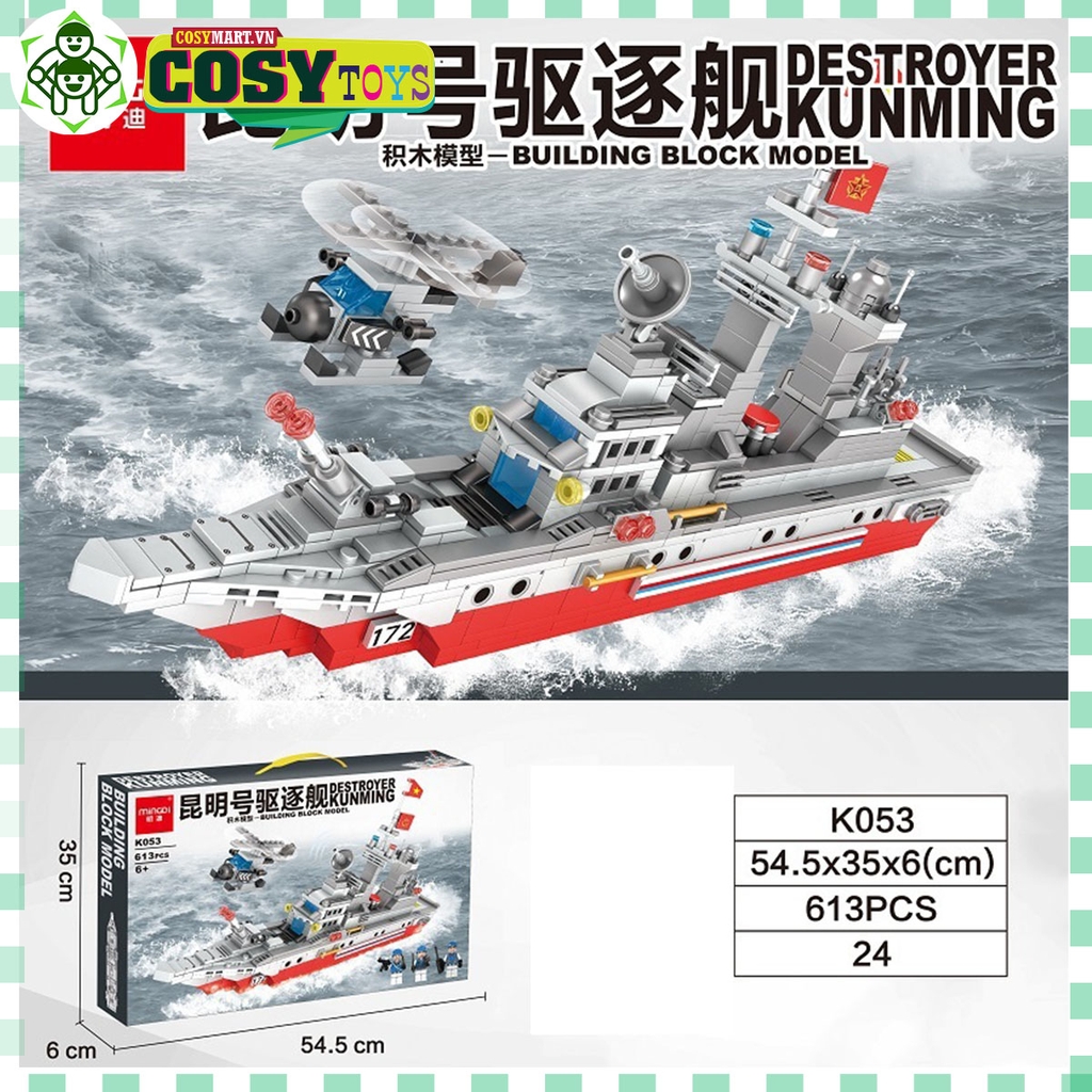 Đồ chơi lắp ghép xếp hình tàu tuần tra cao tốc trên biển với 613 mảnh ghép