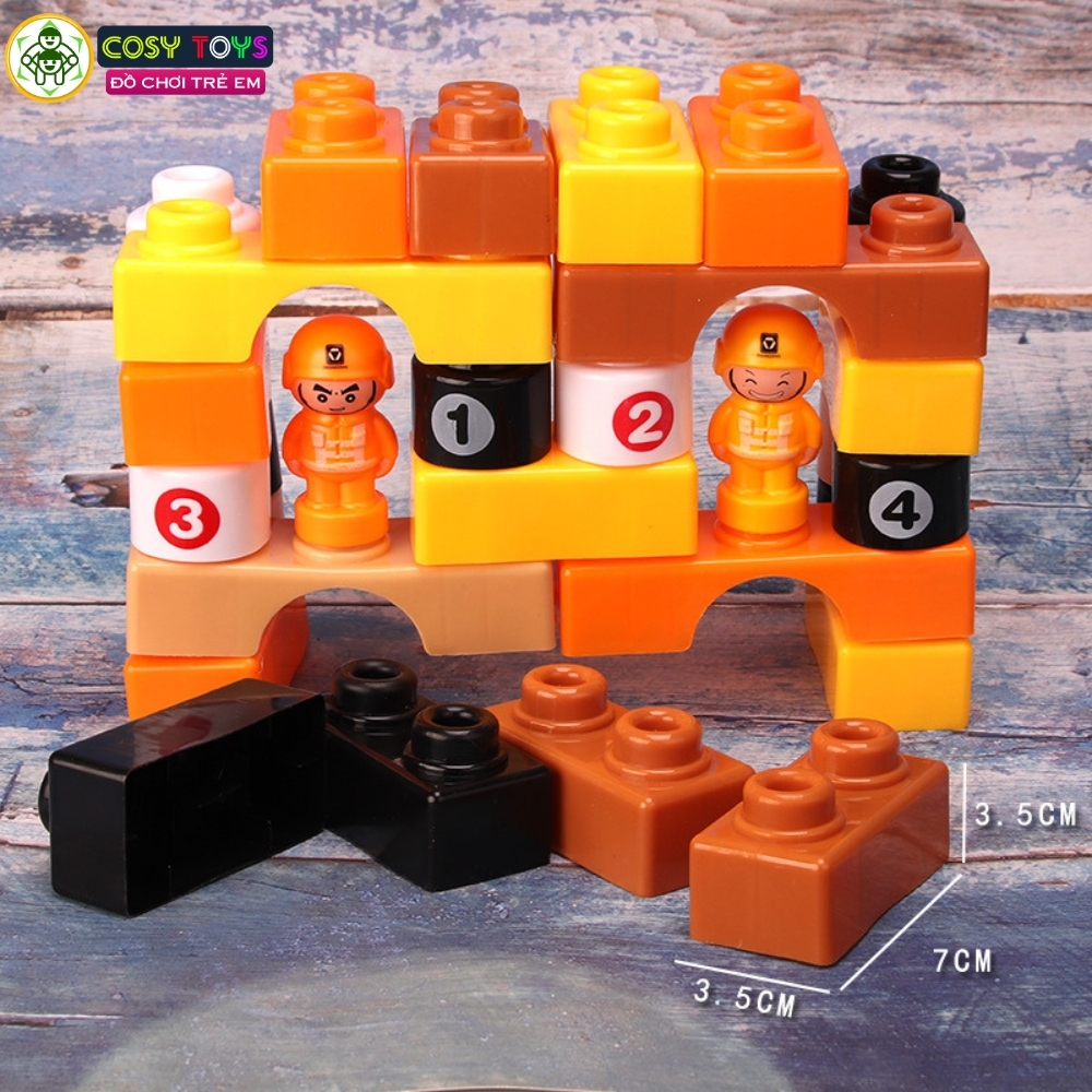 Túi xếp hình nhân vật mô hình cứu hỏa - quân đội với 29 chi tiết