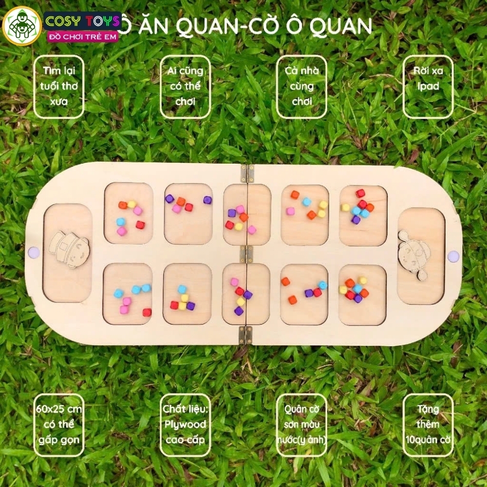 Bộ đồ chơi ô ăn quan 4 trong 1 hỗ trợ phát triển tư duy, khả năng ghi nhớ, toán học và nhận biết cho trẻ