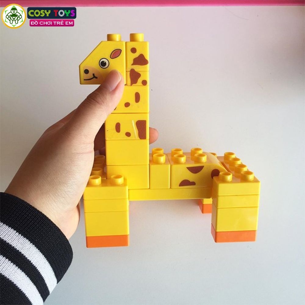 Đồ chơi lắp ghép xếp hình duplo các con thú dễ thương với 102 chi tiết dành cho bé từ 3 tuổi trở lên