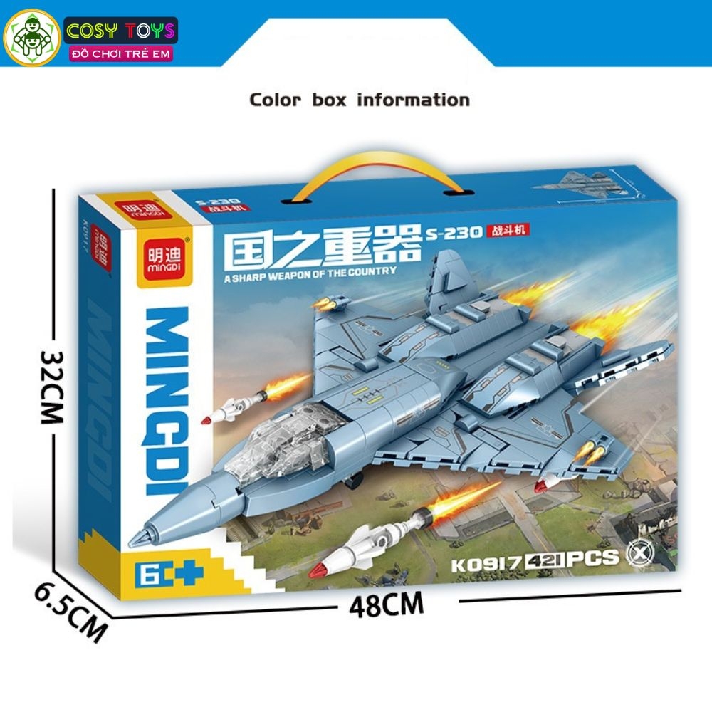Đồ chơi lắp ghép xếp hình các loại máy bay tiêm kích, vận tải phản lực đủ mẫu với 428-438-421 mảnh ghép