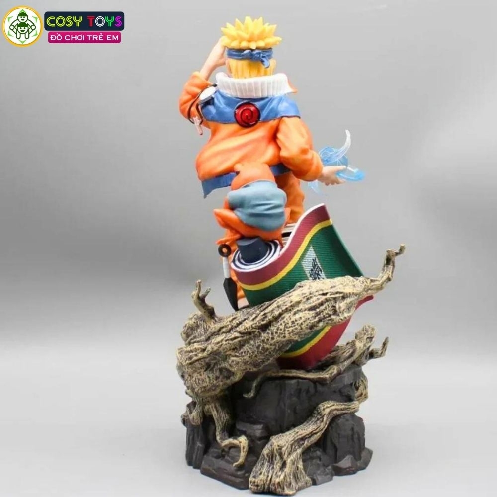 Mô hình Naruto dáng đứng siêu ngầu - Cao 30cm - ngang 12cm - nặng 1kg5 - Phụ kiện : 2 đầu thay thế + 2 rasegan + 1 mô hình cóc - Figure Naruto - có hộp màu