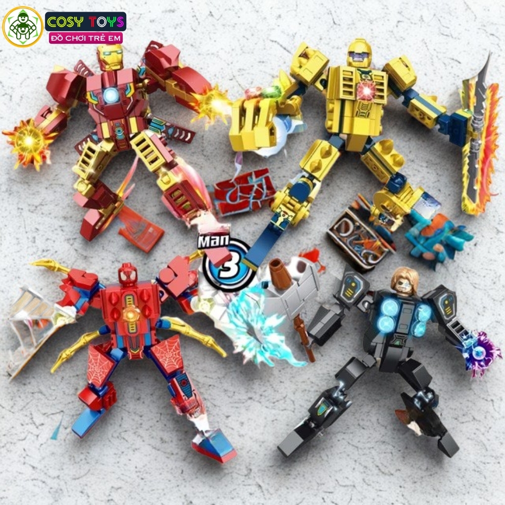 Đồ chơi xếp hình lắp ráp các nhân vật siêu anh hùng a.venger đủ mẫu cho bé