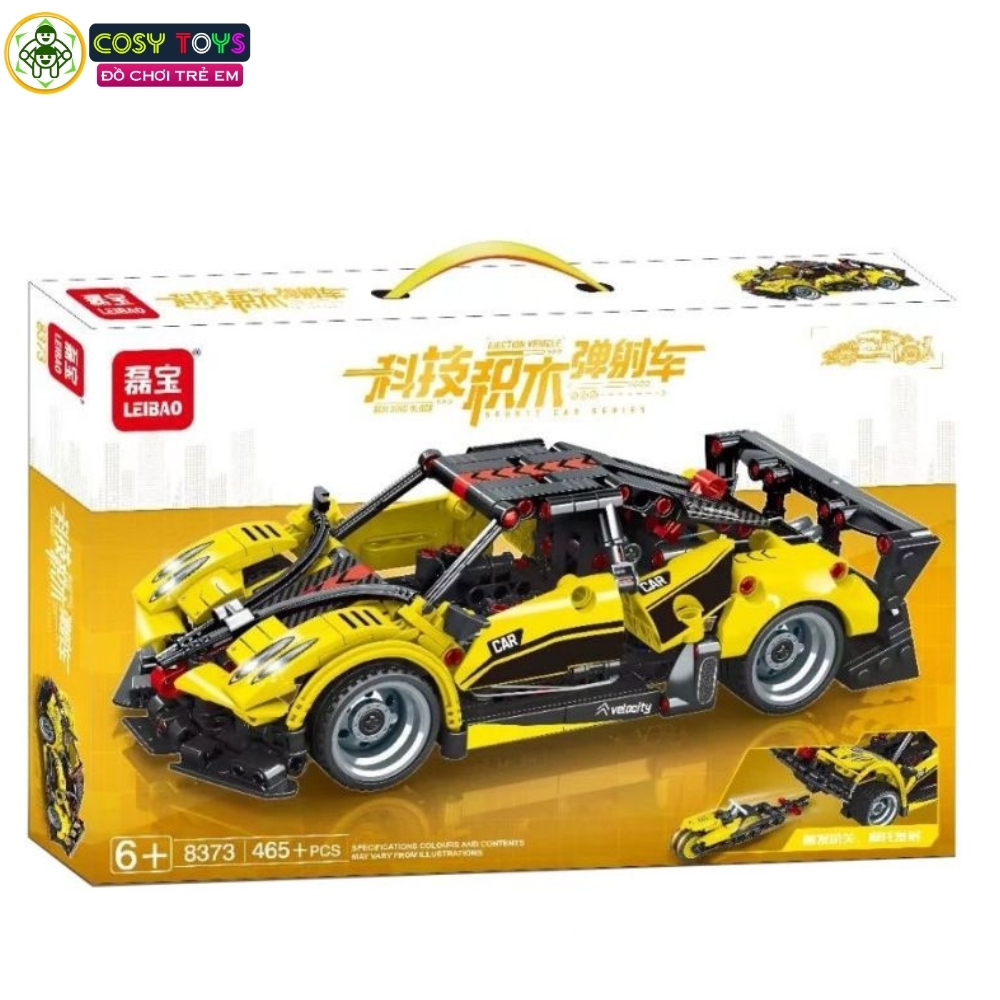 Đồ chơi lắp ghép xếp hình xe thể thao có xe phóng nhỏ bên trong với 465 chi tiết cho bé
