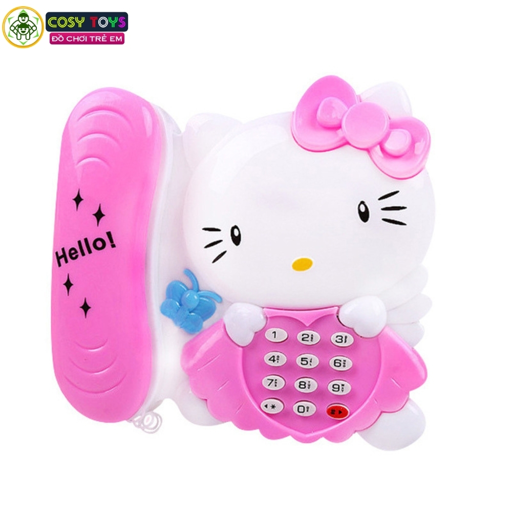 Đồ chơi đàn ghitar, điện thoại, điện thoại bàn nhân vật kitty vui nhộn cho các bé từ 3 tuổi trở lên