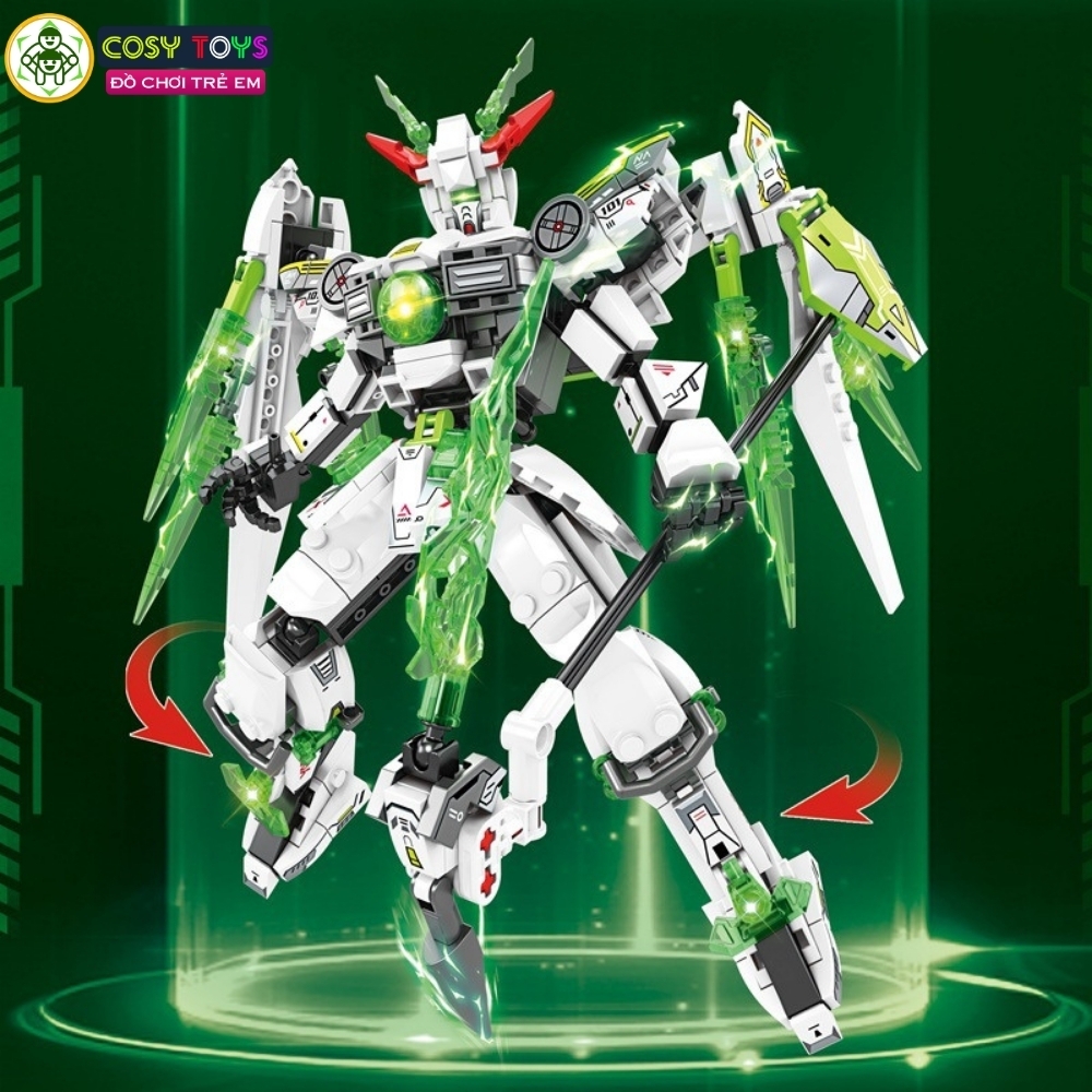 Đồ chơi lắp ghép xếp hình robot Mecha Warior - Universe mẫu mới với kiếm laser 454-457 chi tiết cho bé