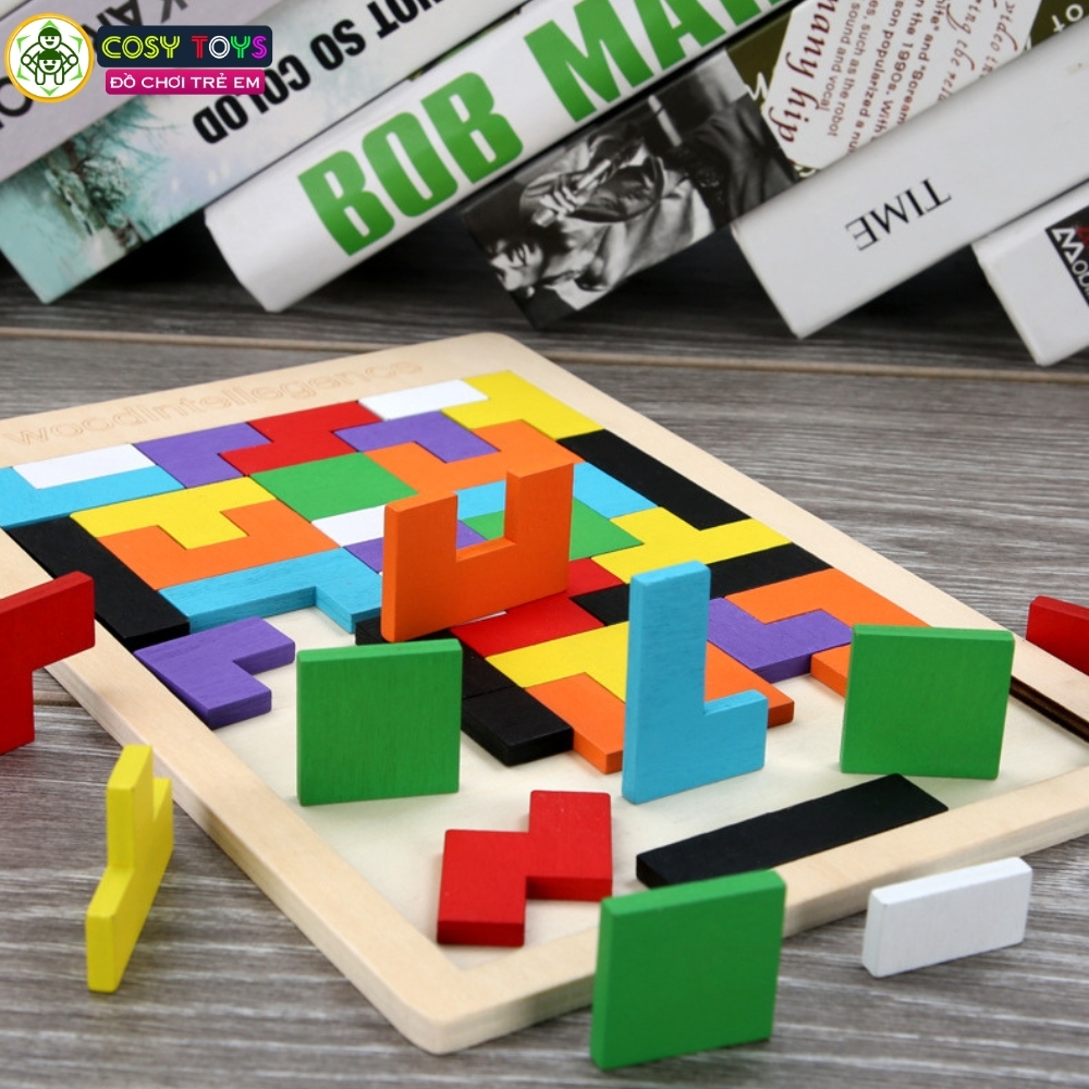 Đồ chơi bảng gỗ xếp tư duy sáng tạo cho bé