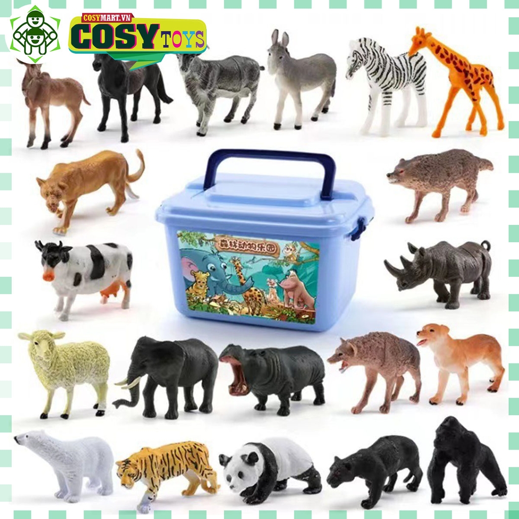 Đồ chơi mô hình 58 chi tiết các con thú rừng bằng nhựa cho bé (hộp ...