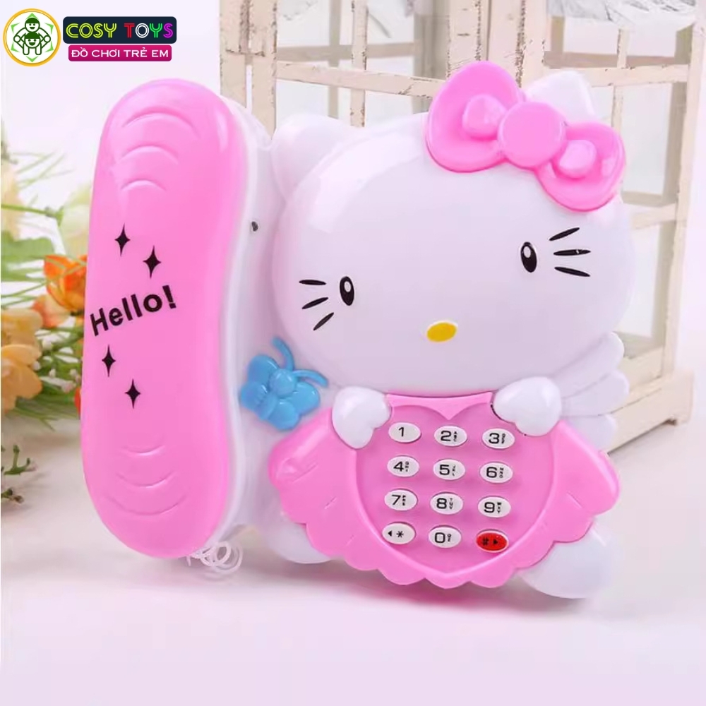 Đồ chơi đàn ghitar, điện thoại, điện thoại bàn nhân vật kitty vui nhộn cho các bé từ 3 tuổi trở lên