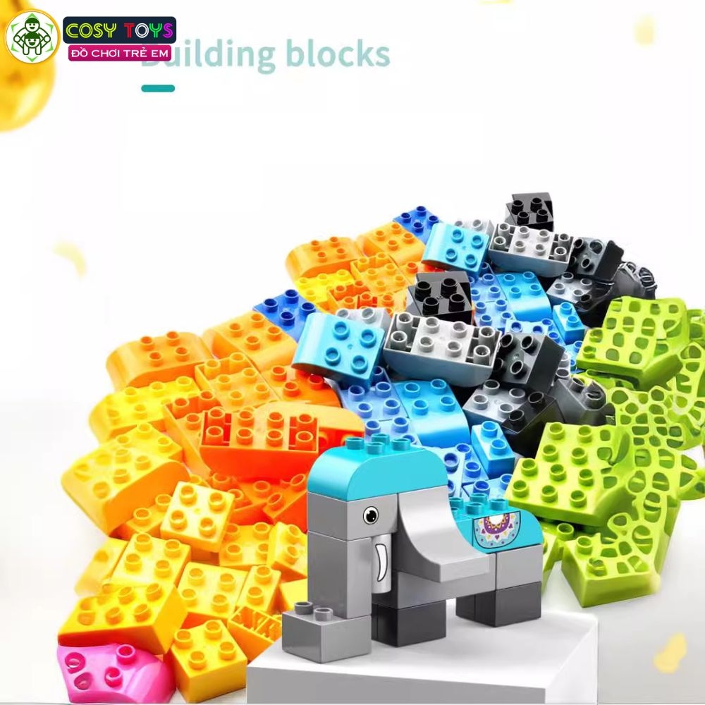 Đồ chơi lắp ghép xếp hình duplo các con thú dễ thương với 102 chi tiết dành cho bé từ 3 tuổi trở lên