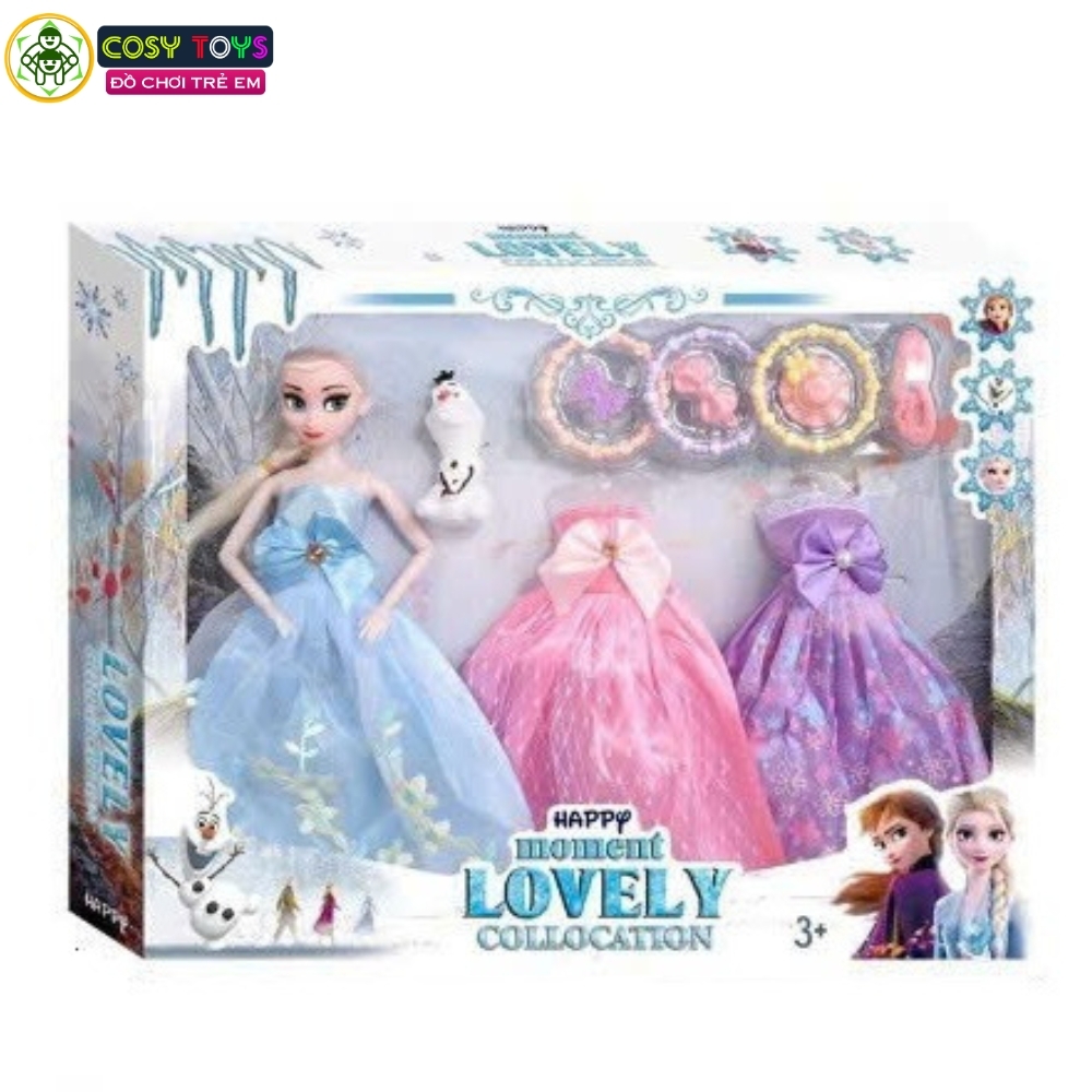 Đồ chơi búp bê Elsa công chúa tuyết kèm mũ - giày cho bé