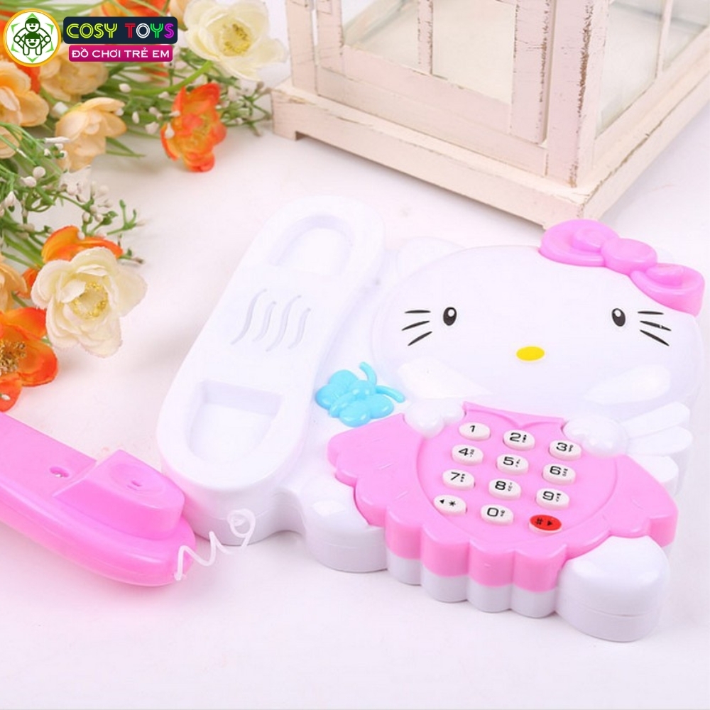 Đồ chơi đàn ghitar, điện thoại, điện thoại bàn nhân vật kitty vui nhộn cho các bé từ 3 tuổi trở lên